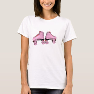 T-shirt patins de rouleau pink2