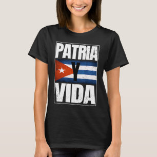 T-shirt Patria Cuba Y Vida Freedom Movement Drapeau cubain