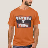T-shirt Patria y Vida Noir Orange Roue Blanc (Devant)