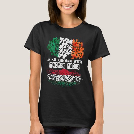 T-shirt Patrick Day irish Ireland root Magyar Hungary Flag (Devant)