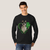 T-shirt Patrick Day Sibérie Husky Chien Drôle Shamrock Pup (Devant entier)