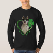 T-shirt Patrick Day Sibérie Husky Chien Drôle Shamrock Pup (Devant)