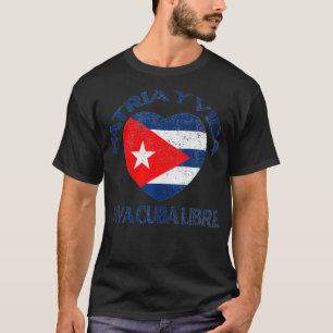 T-shirt Patrie blanche Y Vida Viva Cuba Libre