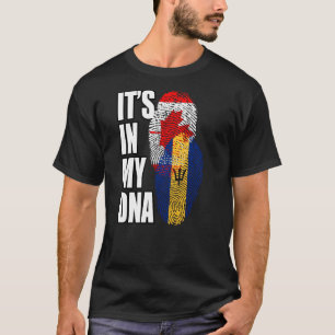 T-shirt Patrimoine Du Drapeau D'ADN De La Barbade Et Du Ca