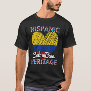 T-shirt Patrimoine hispanique Colombie Colombie Drapeau Co