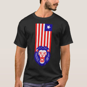 T-SHIRT PATRIOT ROUGE BLANC ET BLEU LION LIBRE