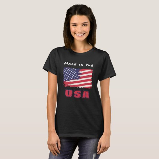 T-shirt Patriot USA femmes noires (Devant entier)