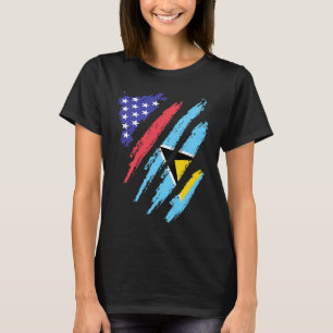 T-shirt Patriote Américain de Sainte-Lucie Cœur Cultivé Dr