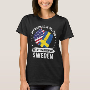 T-shirt Patriote Américain Drapeau Suède Racine Américano-