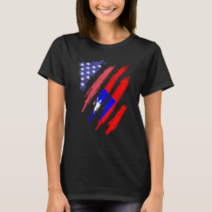 T-shirt Patriote Américain Taïwanais Cœur Cultivé Drapeau