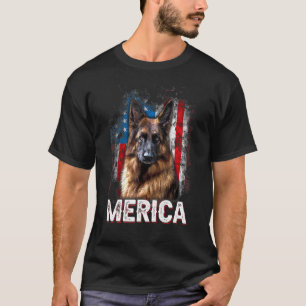 T-shirt Patriote Berger Allemand Vintage Drapeau Américain