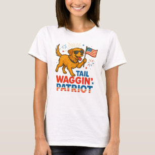 T-shirt Patriote de Tail Waggin Chien patriotique mignon