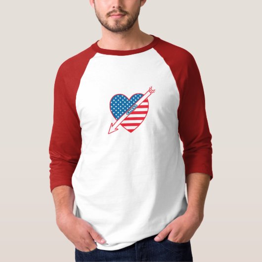 T-shirt Patriote d'échecs de coeur (Devant)