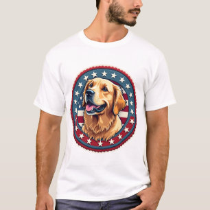 T-Shirt Patriote Golden Retriever Sceau Héritage 4