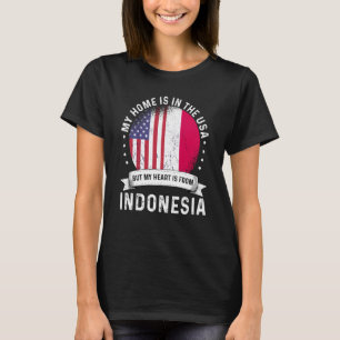 T-shirt Patriote Indonésien Américain Fier Accueil USA F