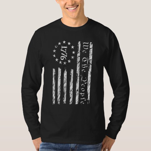 T-shirt Patriotic 1776 We The People USA American Flag 4th (Devant)