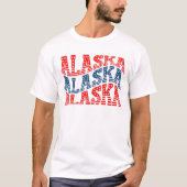 T-shirt Patriotic Alaska Red and Blue Boho (Devant)