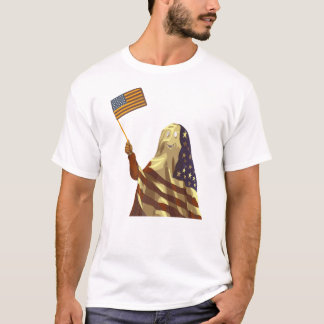T-shirt Patriotic American Flag Ghost Halloween