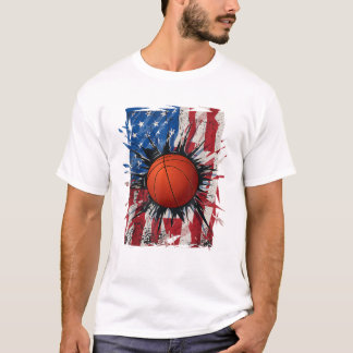 T-shirt Patriotic Basketball 4th Of July