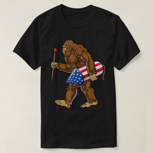 T-shirt Patriotic Bigfoot Firework Design (Design devant)