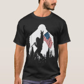 T-shirt Patriotic Bigfoot Silhouette Art (Devant)