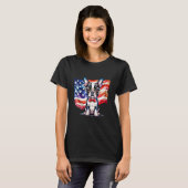 T-shirt Patriotic Boston Terrier Puppy American Flag USA 1 (Devant entier)