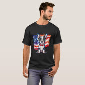 T-shirt Patriotic Boston Terrier Puppy American Flag USA 1 (Devant entier)