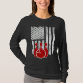 T-shirt Patriotic Bowling Player Bowler (Devant)