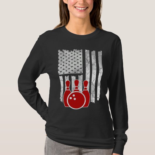 T-shirt Patriotic Bowling Player Bowler (Devant)