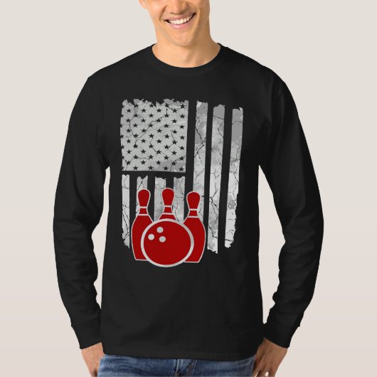 T-shirt Patriotic Bowling Player Bowler (Devant)