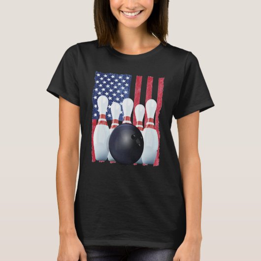 T-shirt Patriotic Bowling Uniform Bowling Coach (Devant)