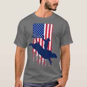 T-shirt Patriotic Bucking Rider Cowboy avec American Ameri