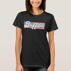T-shirt Patriotic Buffalo USA Drapeau Stripe Vintage City 