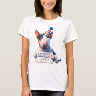 T-shirt Patriotic Bull Terrier "Merica Y'all