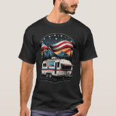 T-shirt Patriotic Camping And Caravan Adventure USA 1 (Devant)