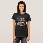 T-shirt Patriotic Camping And Caravan Adventure USA 1 (Devant entier)