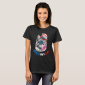 T-shirt Patriotic Cat Meowica Bubblegum 4th of July Cat (Devant entier)