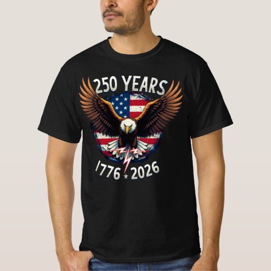 T-shirt Patriotic Eagle 250th Anniversary 1776-2026 (Devant)