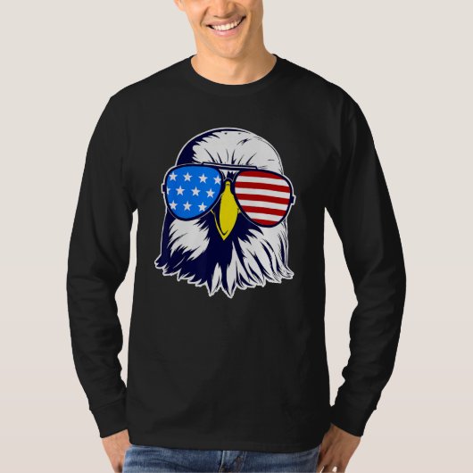 T-shirt Patriotic Eagle with Sunglasses Fourth Of July Men (Devant)