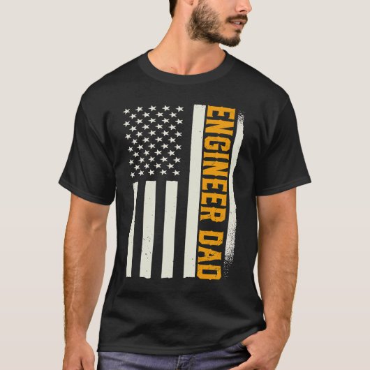 T-shirt Patriotic Engineering Degreed Engineer Dad America (Devant)