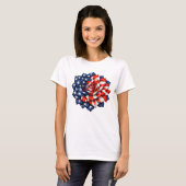 T-shirt Patriotic Flag Floral Illustration (Devant entier)