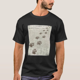 T-shirt Patriotic Inky Cat Paws On The Declaration of Inde