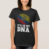 T-shirt Patriotic It's In My Dna Fingerprint Ecuador Drape (Devant)