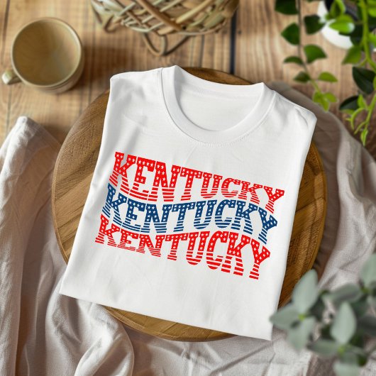 T-shirt Patriotic Kentucky Red and Blue Boho