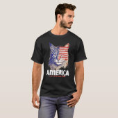 T-shirt Patriotic Maine Coon Face Independence Day Feline (Devant entier)