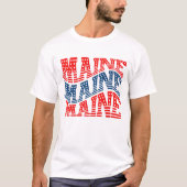 T-shirt Patriotic Maine Rouge et bleu Boho (Devant)