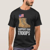 T-shirt Patriotic Military Support Our Troops (Devant)