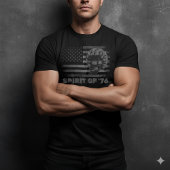 T-shirt Patriotic Motorcycle Skull Grunge Tee