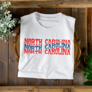 T-shirt Patriotic North Carolina Red & Blue Boho