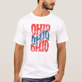 T-shirt Patriotic Ohio rouge et bleu Boho (Devant)